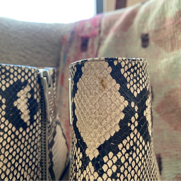 Chloe Rylee Leather Ankle Boots | Snakeskin Python Print Booties | 36 - Picture 8 of 14